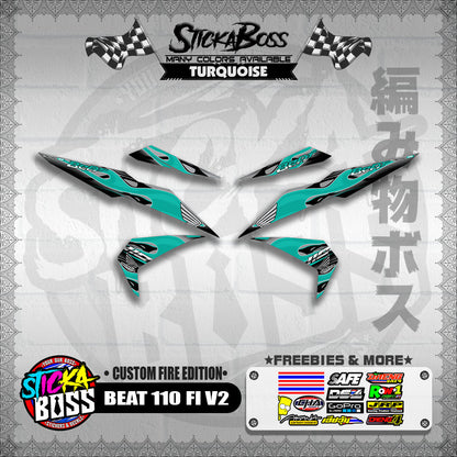 BEAT 110 FI V2 DECALS ( CUSTOM FIRE EDITION )【WITH FREEBIES】