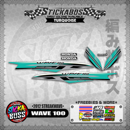 WAVE 100  STICKER DECALS ( 2012 STREAKWAVE ) 【WITH FREEBIES】