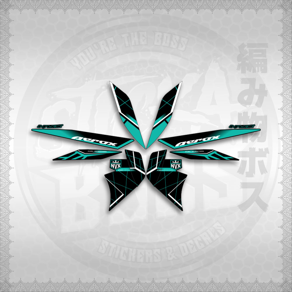 STICKER DECALS for AEROX V2 MALAYSIAN (AV2MAMABO) By STICKABOSS (SOFIE LAMINATED WATERPROOF)