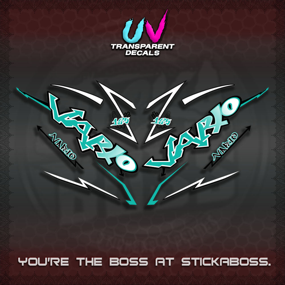 CLICK V3 UV TRANSPARENT INDO VARIO DECALS (STRIPPING GRAFITY MOTIF)STICKER DECALS By STICKABOSS