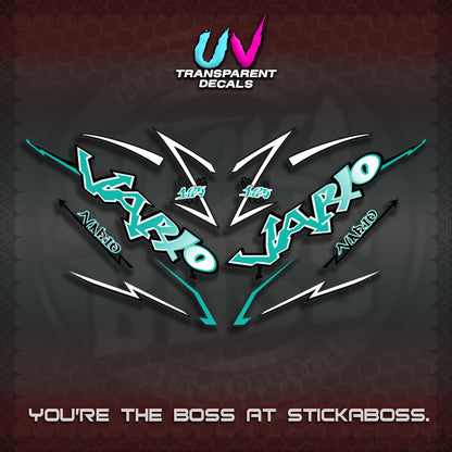CLICK V3 UV TRANSPARENT INDO VARIO DECALS (STRIPPING GRAFITY MOTIF)STICKER DECALS By STICKABOSS