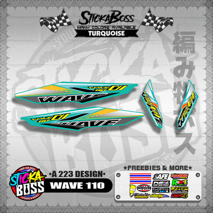 WAVE 110 DECALS ( A 223 DESIGN )【WITH FREEBIES】