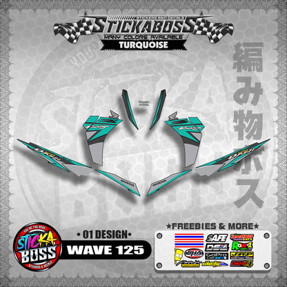 Honda Wave Dash 125 Stock Decals (01 Design)【WITH FREEBIES】Malaysia Concept