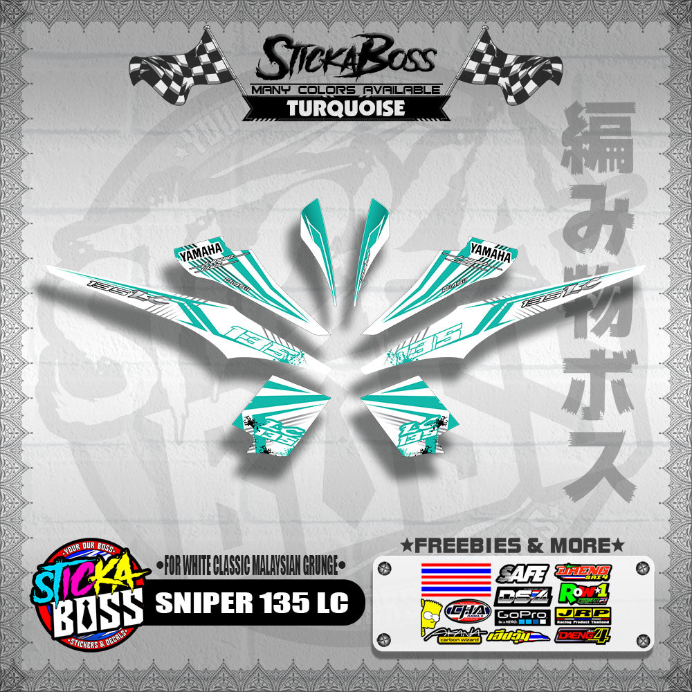 SNIPER 135 LC DECALS ( FOR WHITE CLASSIC MALAYSIAN GRUNGE )【WITH FREEBIES】