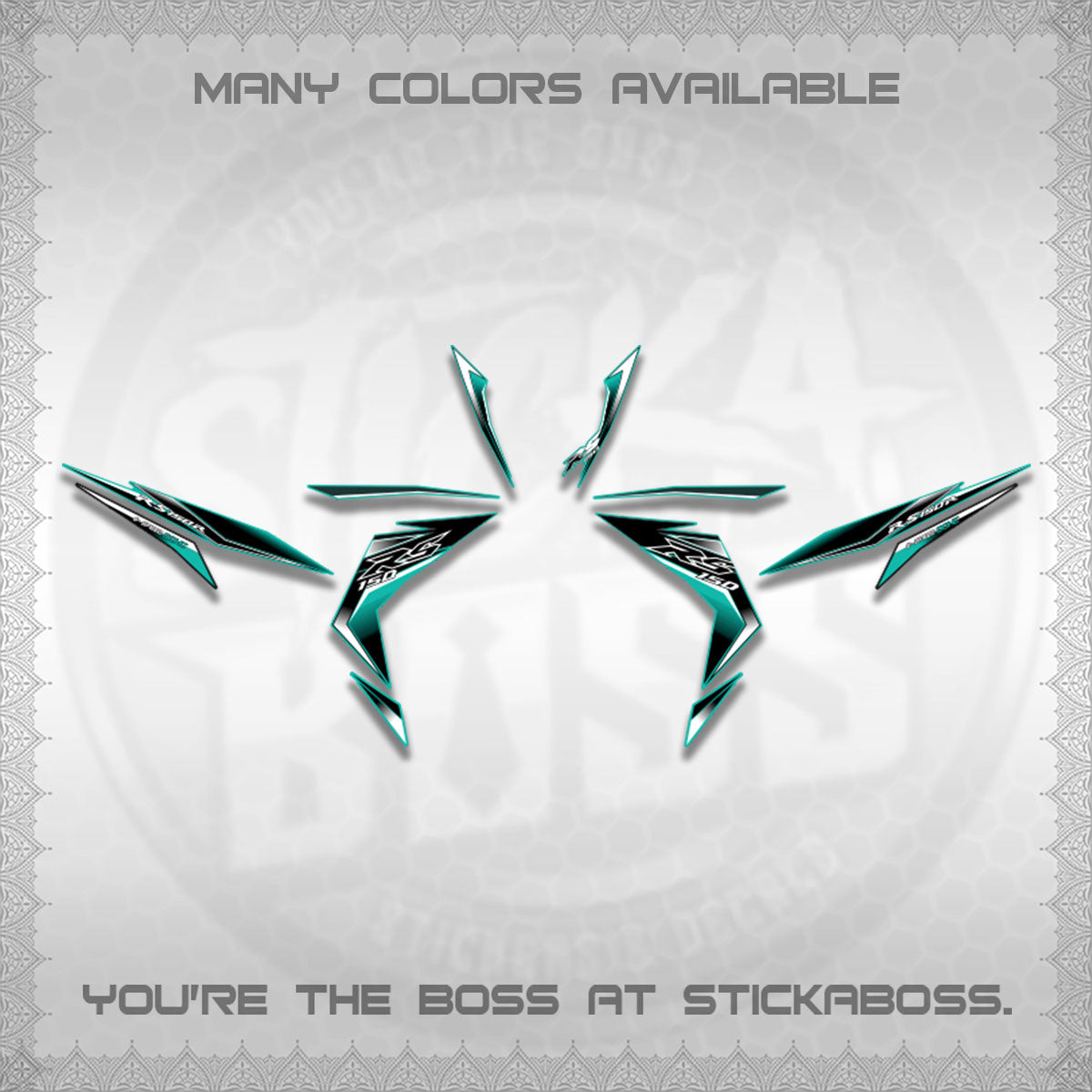WINNER 150 V1 DECALS (GTR 150 RS PATTERN)STICKER DECALS By STICKABOSS