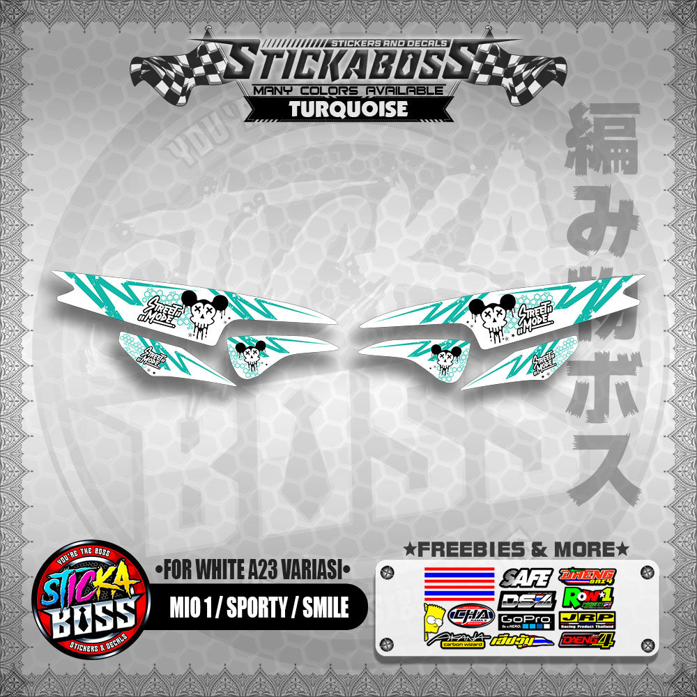 MIO 1 / SPORTY / SMILE INDO STICKER DECALS ( FOR WHITE A23 VARIASI) 【WITH FREEBIES】