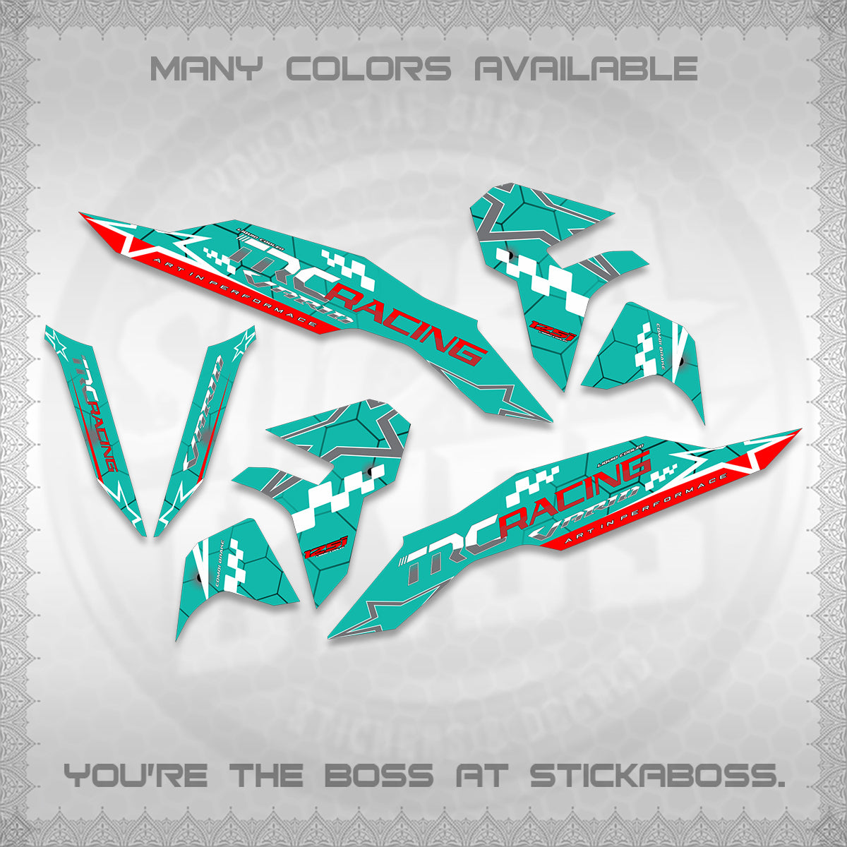 CLICK V3 DECALS (2026 TRC RACING DESIGN)STICKER DECALS By STICKABOSS