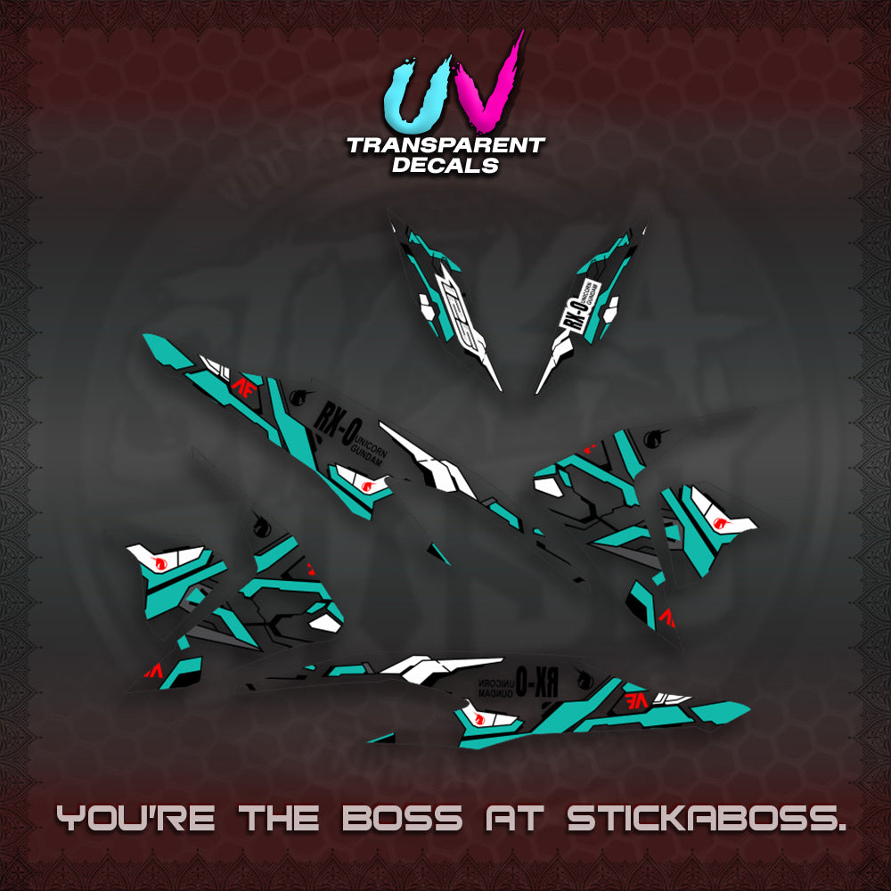 CLICK V2 UV TRANSPARENT VARIO DECALS (RX-O UNICORN GD)STICKER DECALS By STICKABOSS