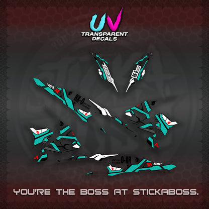 CLICK V2 UV TRANSPARENT VARIO DECALS (RX-O UNICORN GD)STICKER DECALS By STICKABOSS
