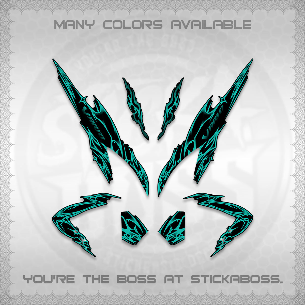 CLICK 125 V2 VARIO DECALS (2026 TRIBAL LIGHTNING DESIGN) STICKER KITS BY STICKABOSS