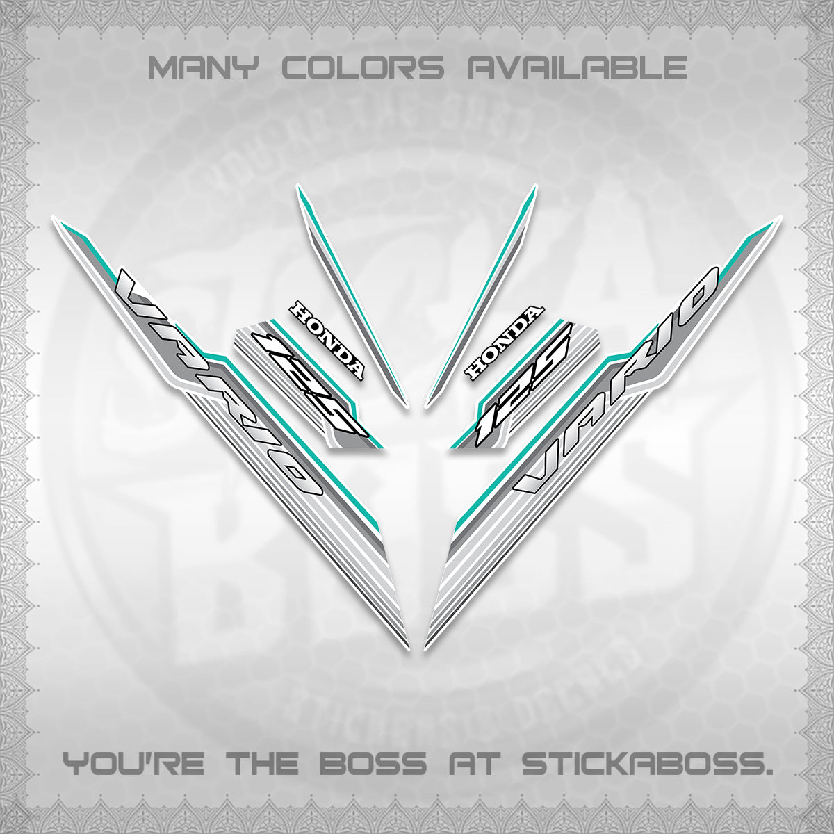 CLICK 125 V3 INDO FOR WHITE DECALS (2024 SV 07-A2 STYLE) STICKER KITS By STICKABOSS