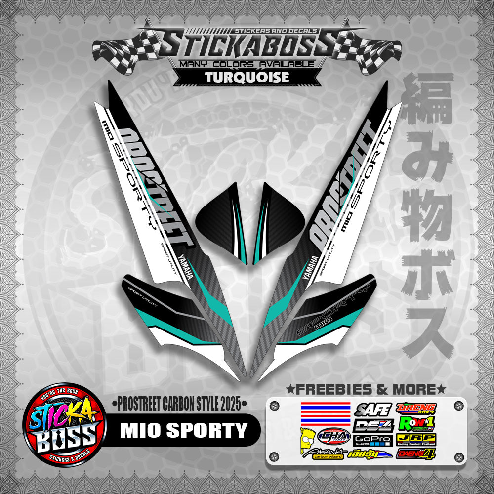 MIO SPORTY STICKER DECALS ( PROSTREET CARBON STYLE 2025 )【WITH FREEBIES】