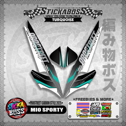 MIO SPORTY STICKER DECALS ( PROSTREET CARBON STYLE 2025 )【WITH FREEBIES】
