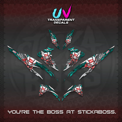 CLICK 125 V2 UV TRANSPARENT DECALS (2026 NEW RCB 2.0 DESIGN) STICKER KITS BY STICKABOSS