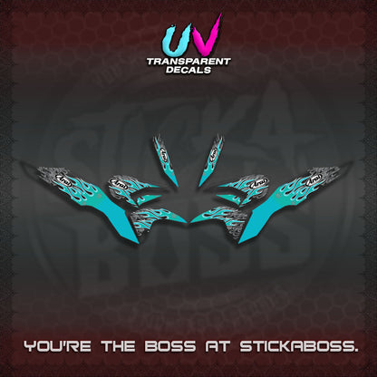 【PREMIUM UV PRINT】TRANSPARENT CLICK 125 V3  DECALS(ARAI API NEW TERBARU DESIGN)By STICKABOSS