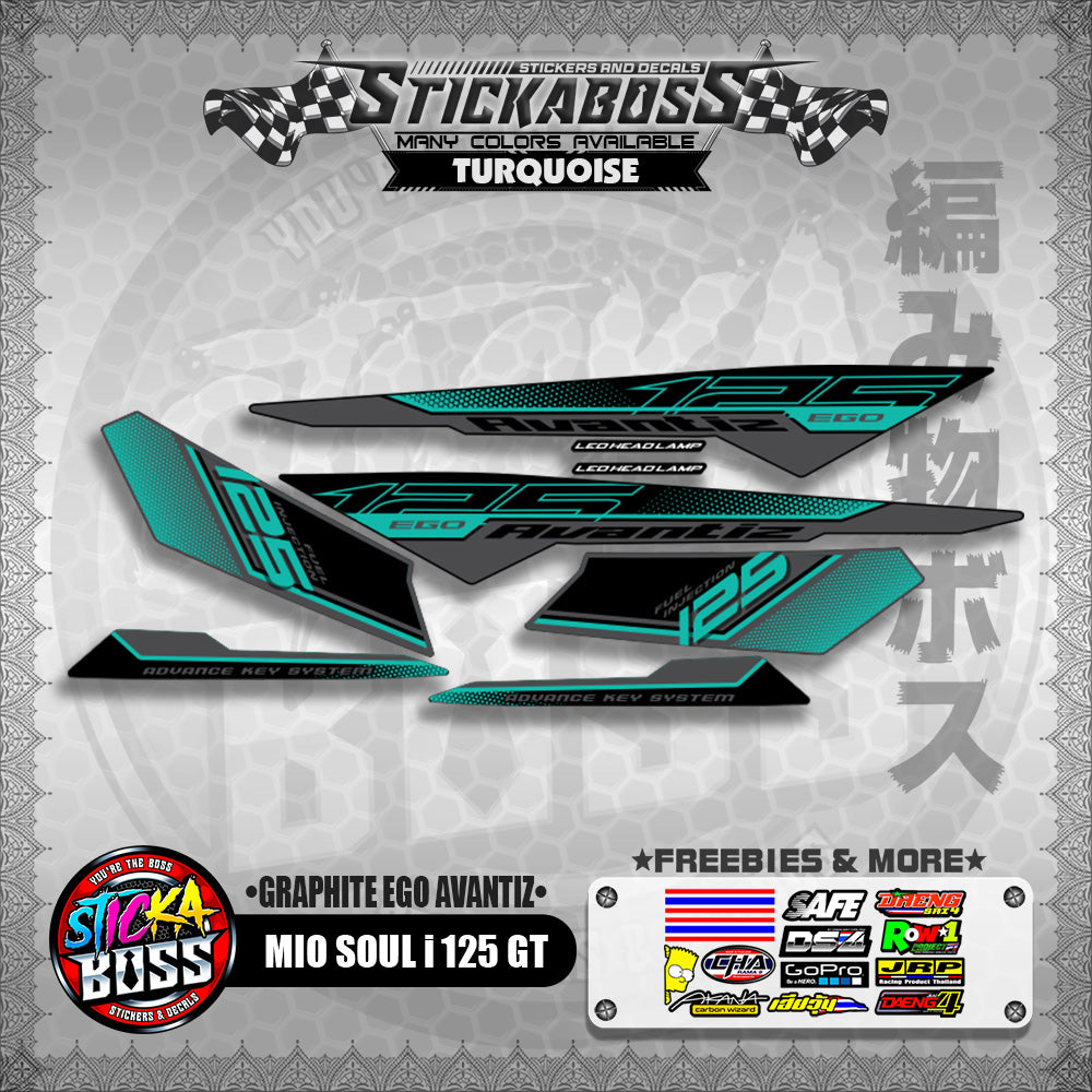 MIO SOUL I 125 GT STICKER DECALS ( GRAPHITE EGO AVANTIZ )【WITH FREEBIES】