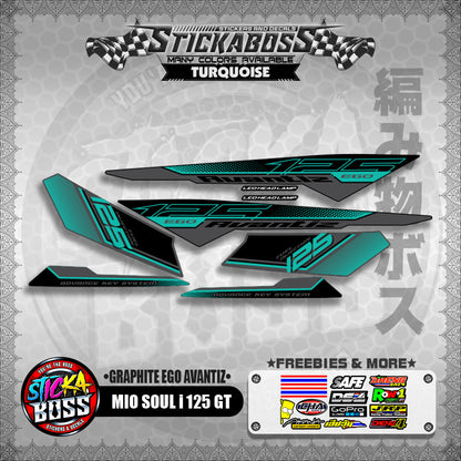 MIO SOUL I 125 GT STICKER DECALS ( GRAPHITE EGO AVANTIZ )【WITH FREEBIES】