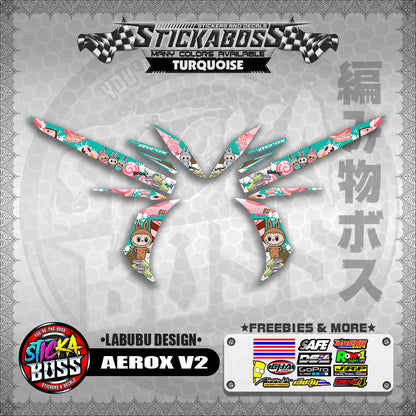 AEROX V2 STICKER DECALS ( LABUBU DESIGN )【WITH FREEBIES】