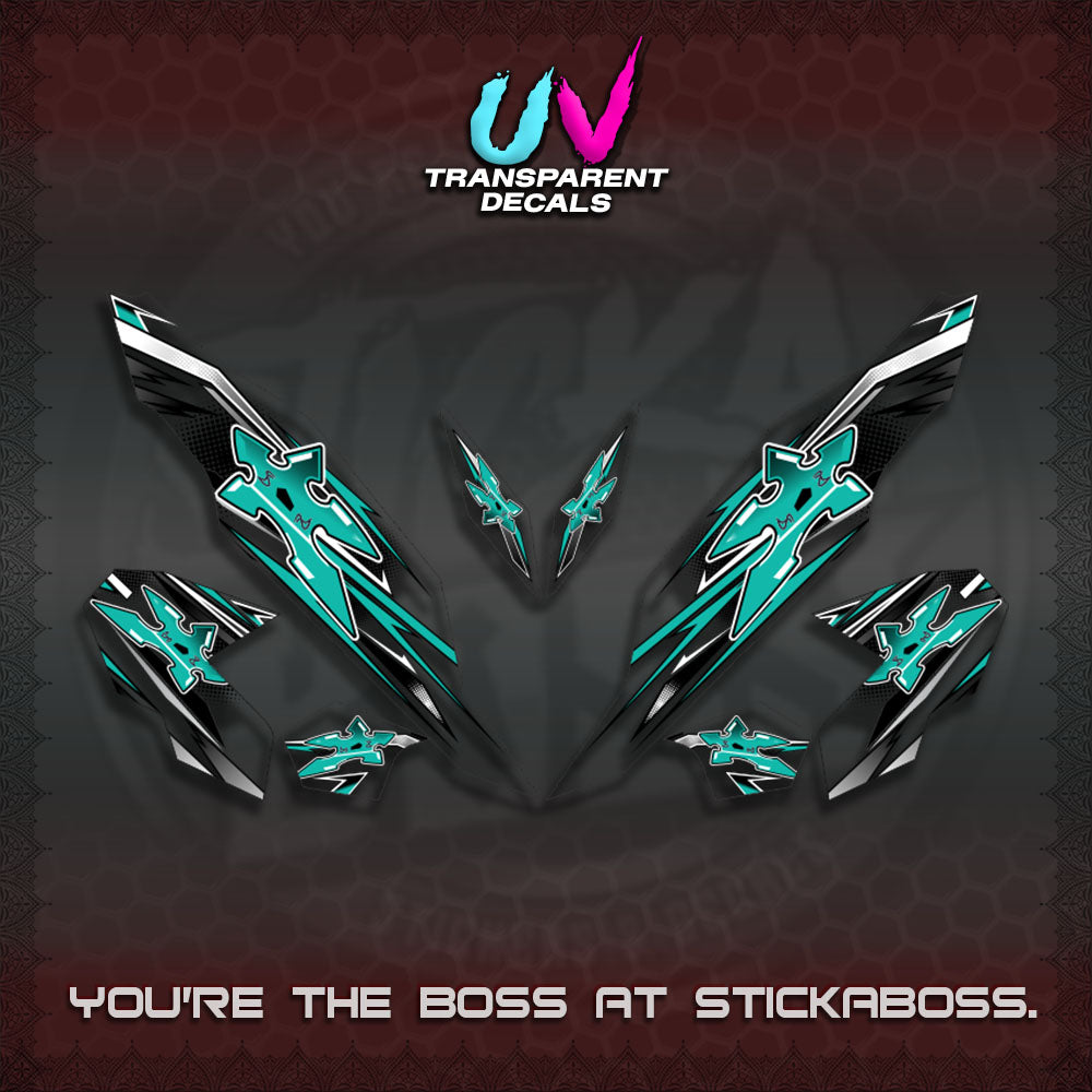 【PREMIUM UV PRINT】TRANSPARENT CLICK V3 DECALS (2026 STAR LED DESIGN) STICKER DECALS By STICKABOSS