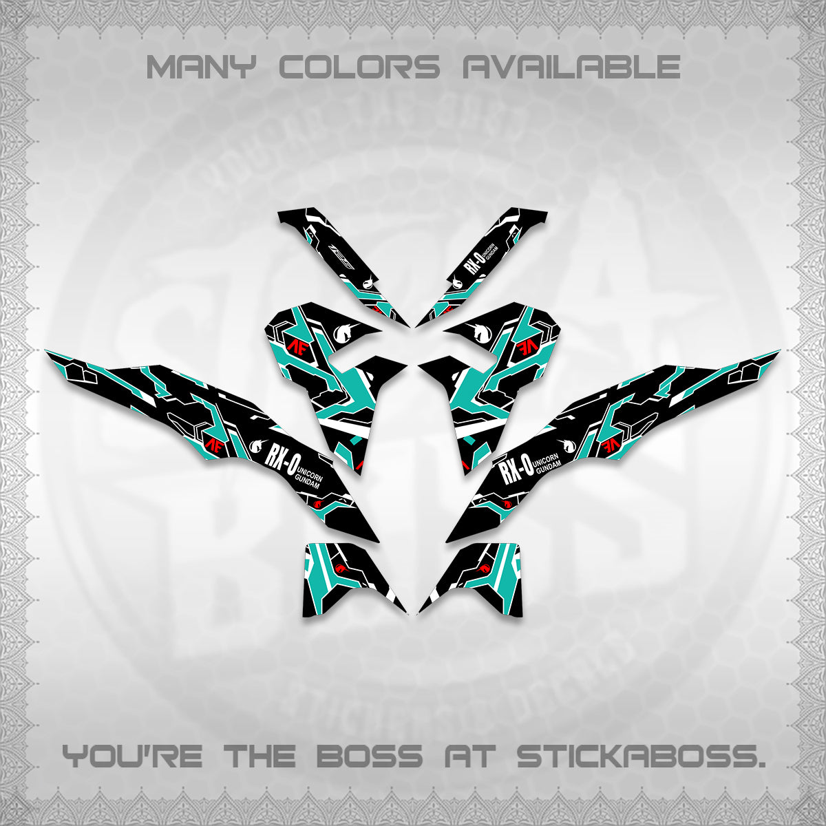 CLICK V3 VARIO DECALS (UNICORN GUNDAM DESIGN) STICKER DECALS By STICKABOSS