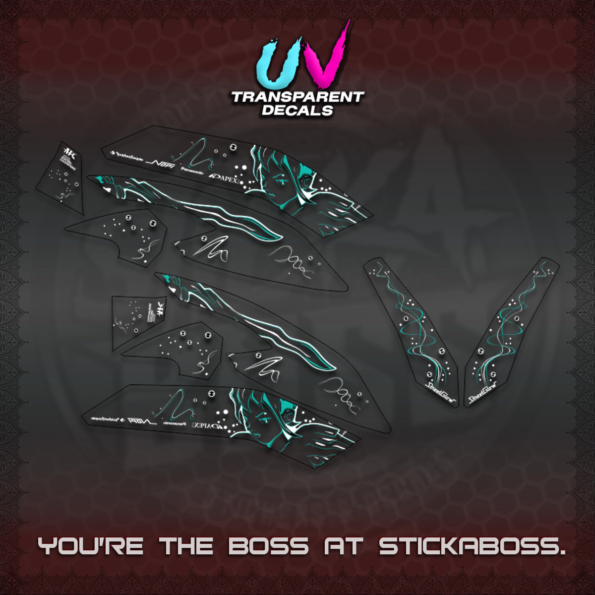 NMAX V2 UV TRANSPARENT DECALS (2026 2F2F DESIGN)STICKER DECALS By STICKABOSS