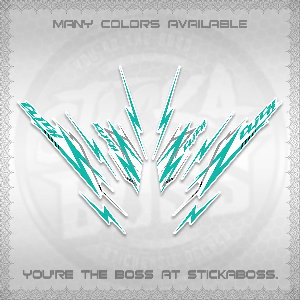 CLICK 125 V2 INDO FOR WHITE DECALS (2024 CL 00-A8 STYLE) STICKER KITS By STICKABOSS