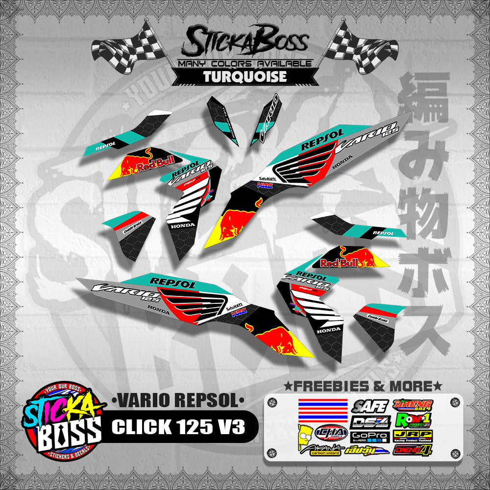 CLICK 125 V3 DECALS ( VARIO REPSOL )【WITH FREEBIES】