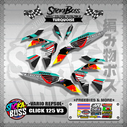 CLICK 125 V3 DECALS ( VARIO REPSOL )【WITH FREEBIES】