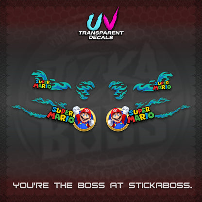 FAZZIO UV TRANSPARENT DECALS (FLAMES 02 SUPER-M MOTIF) STICKER KITS BY STICKABOSS