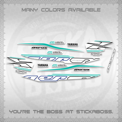 AEROX 155 V1 FOR WHITE DECALS (2026 CYBER STYLE 01) STICKER KITS BY STICKABOSS