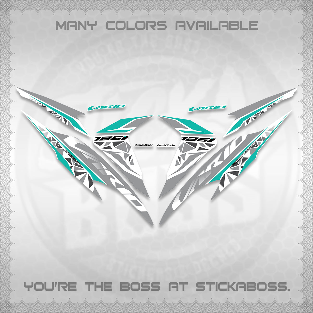 CLICK 125 V2 VARIO FOR WHITE DECALS (2018–2022 STYLE DESIGN) STICKER DECALS BY STICKABOSS