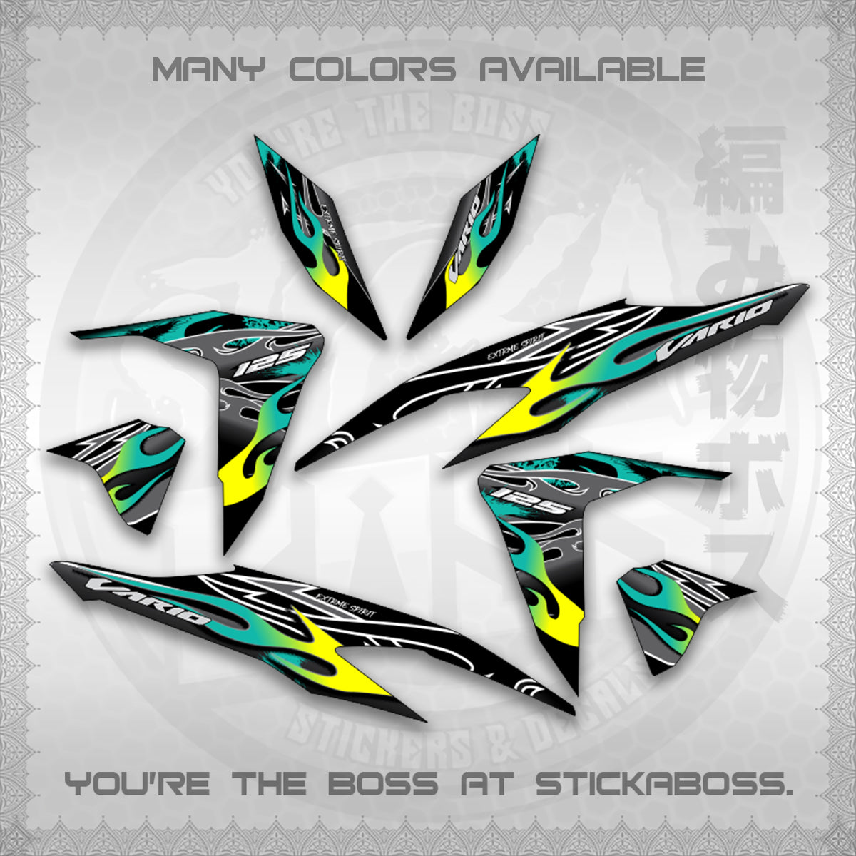 CLICK 125 V2 MALAY CONCEPT ( TRIBAL X FIRE CUSTOM ) STICKER DECALS By STICKABOSS