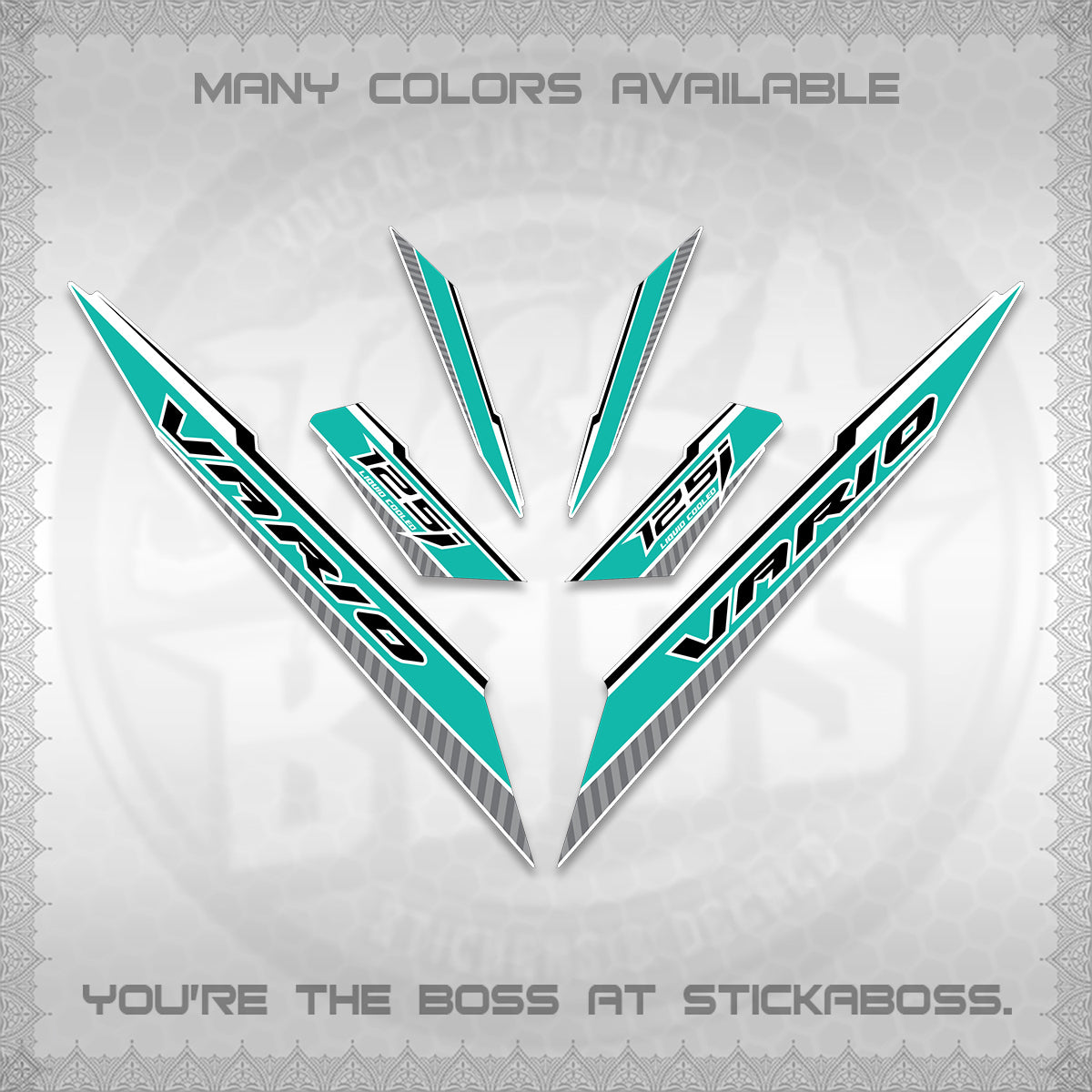 CLICK 125 V3 VARIO FOR WHITE DECALS (2024 SV 12-A1 STYLE) STICKER DECALS By STICKABOSS