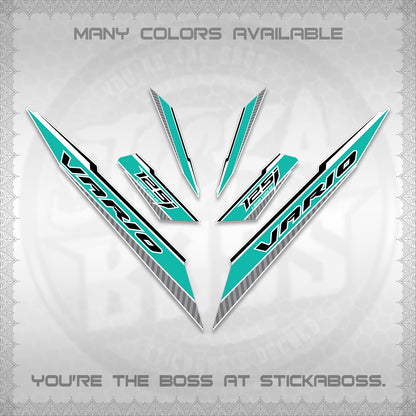 CLICK 125 V3 VARIO FOR WHITE DECALS (2024 SV 12-A1 STYLE) STICKER DECALS By STICKABOSS