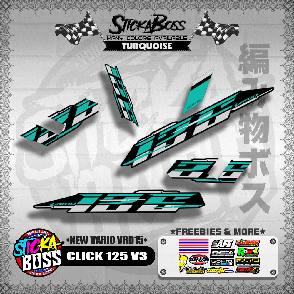 CLICK 125 V3 DECALS ( NEW VARIO VRD15 )[ PREMIUM GLOSSY LAMINATED ]【WITH FREEBIES】