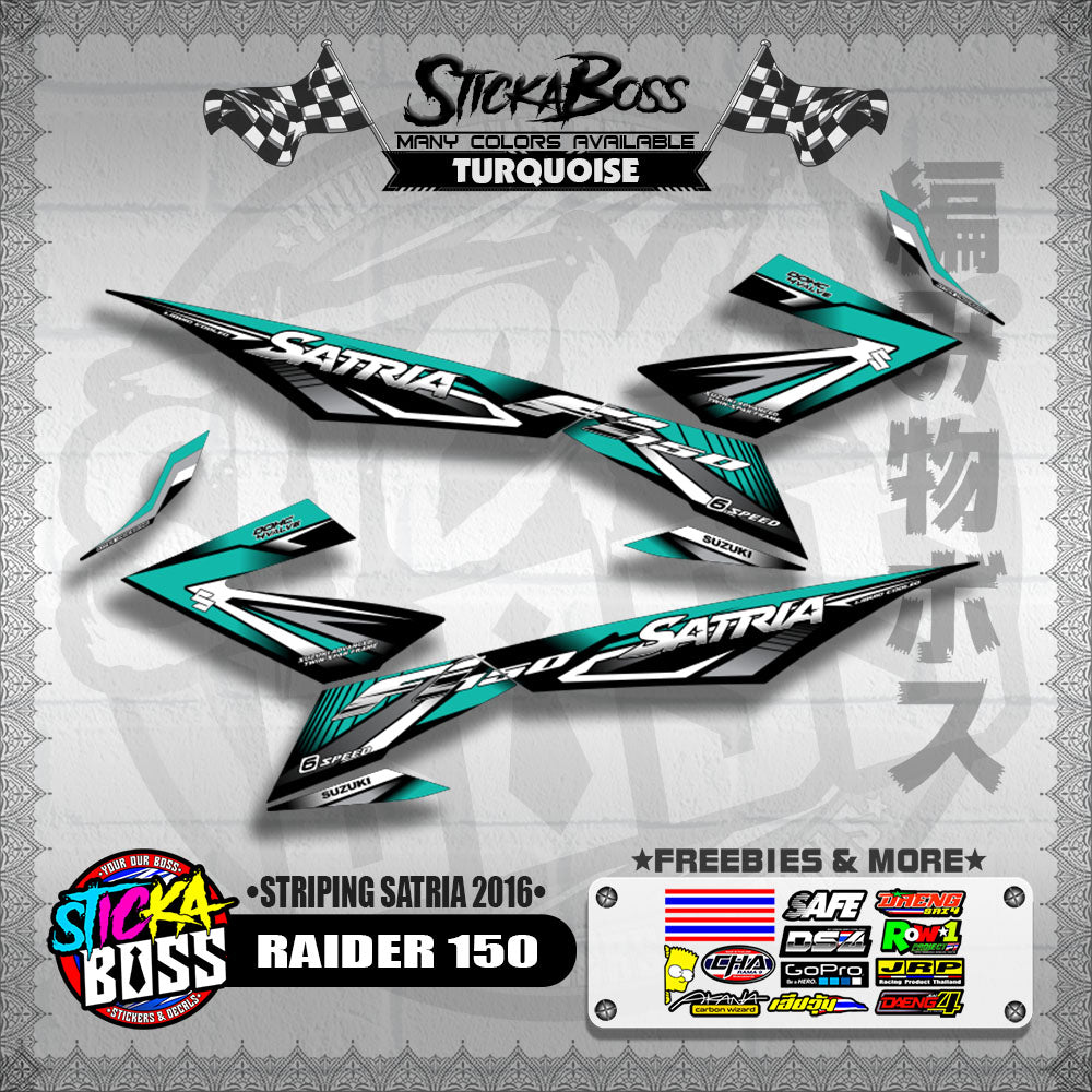 RAIDER 150 DECALS ( STRIPING SATRIA 2016 ) [ PREMIUM GLOSSY LAMINATED ]【WITH FREEBIES】