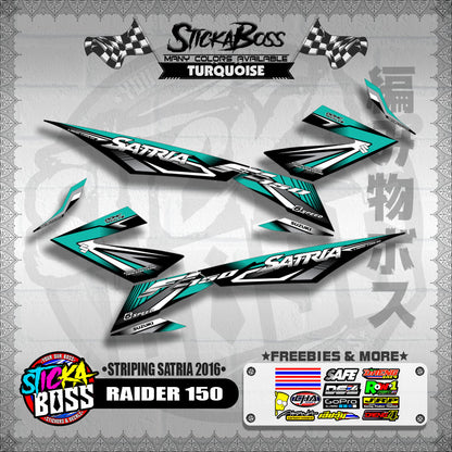 RAIDER 150 DECALS ( STRIPING SATRIA 2016 ) [ PREMIUM GLOSSY LAMINATED ]【WITH FREEBIES】