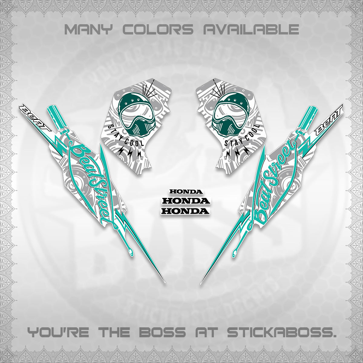 BEAT FI V2 FOR WHITE DECALS (2026 BEATSTREET DESIGN) STICKER KITS BY STICKABOSS
