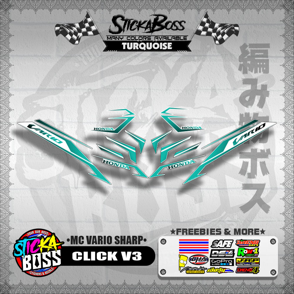 CLICK V3 DECALS ( MC VARIO SHARP ) [ PREMIUM GLOSSY LAMINATED ]【WITH FREEBIES】