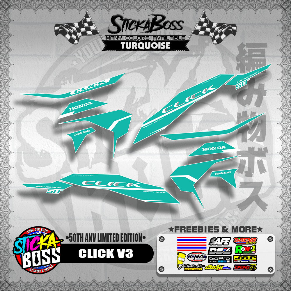 CLICK V3 DECALS ( 50TH ANV LIMITED EDITION )【WITH FREEBIES】
