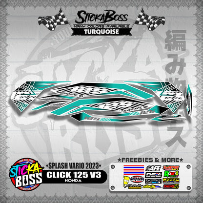 CLICK 125 V3 STOCK DECALS ( SPLASH VARIO 2023 )【WITH FREEBIES】
