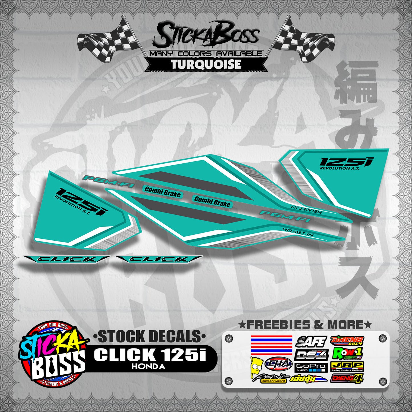 CLICK 125i V1 ( STOCK DECALS ) 【WITH FREEBIES】