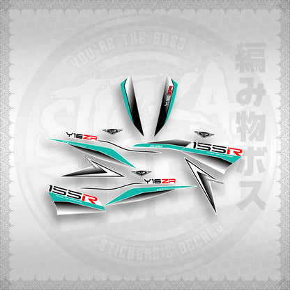 STICKER DECALS for SNIPER 155R (S155Y1SLDEFOWH) By STICKABOSS (SOFIE LAMINATED WATERPROOF)