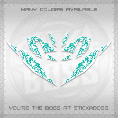 CLICK 125 V4 FOR WHITE DECALS (2026 TRIBAL HEART DESIGN) STICKER KITS BY STICKABOSS