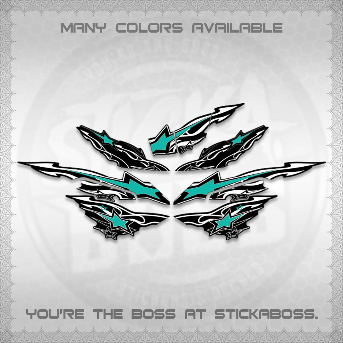 AEROX  V3 INDO DECALS (0005 RISING STAR)STICKER DECALS By STICKABOSS
