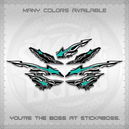 AEROX  V3 INDO DECALS (0005 RISING STAR)STICKER DECALS By STICKABOSS