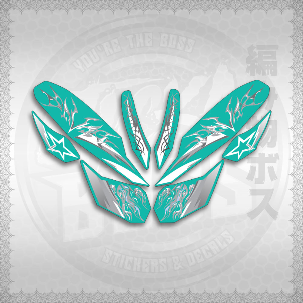 STICKER DECALS for CLICK 125 V3 (CV3VALEKYSH) By STICKABOSS (SOFIE LAMINATED WATERPROOF)