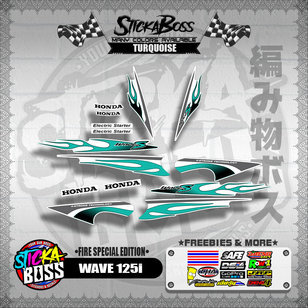 WAVE 125 S DECALS ( FIRE EDITION )【WITH FREEBIES】