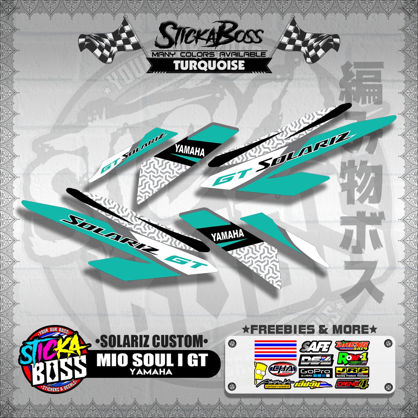 MIO SOUL I 125 GT DECALS ( SOLARIZ CUSTOM )【WITH FREEBIES】