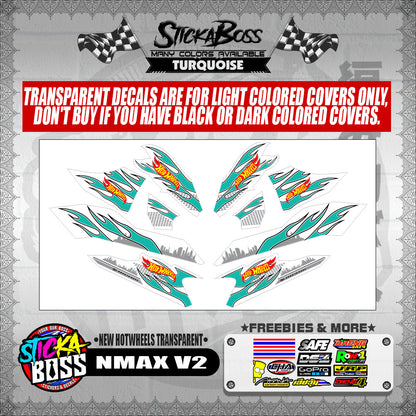 NMAX V2 DECALS ( NEW HOTWHEELS TRANSPARENT )【WITH FREEBIES】